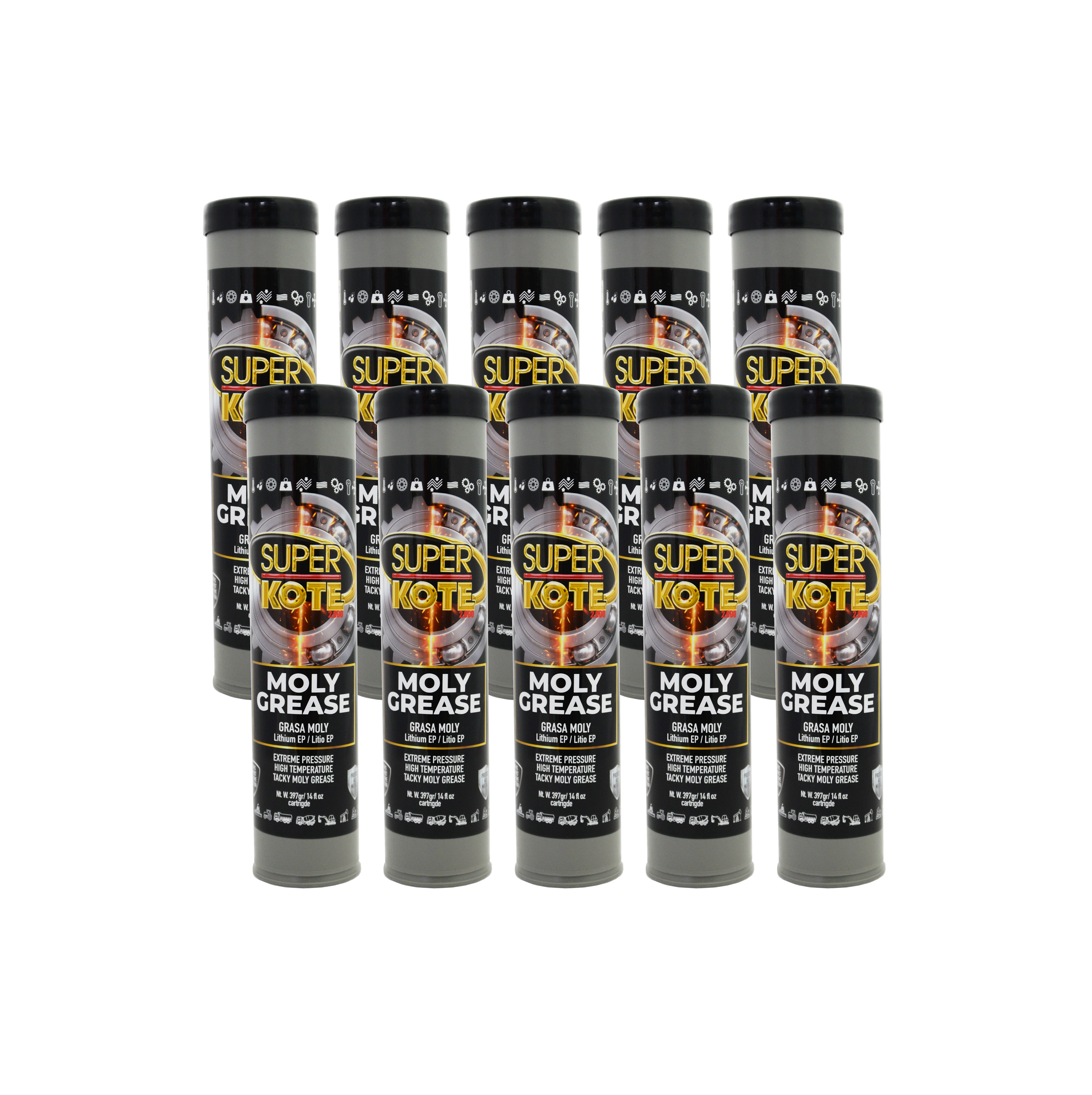 Grasa Moly de Litio NLGI 2 con 3% Molibdeno EP 397gr x 10 un