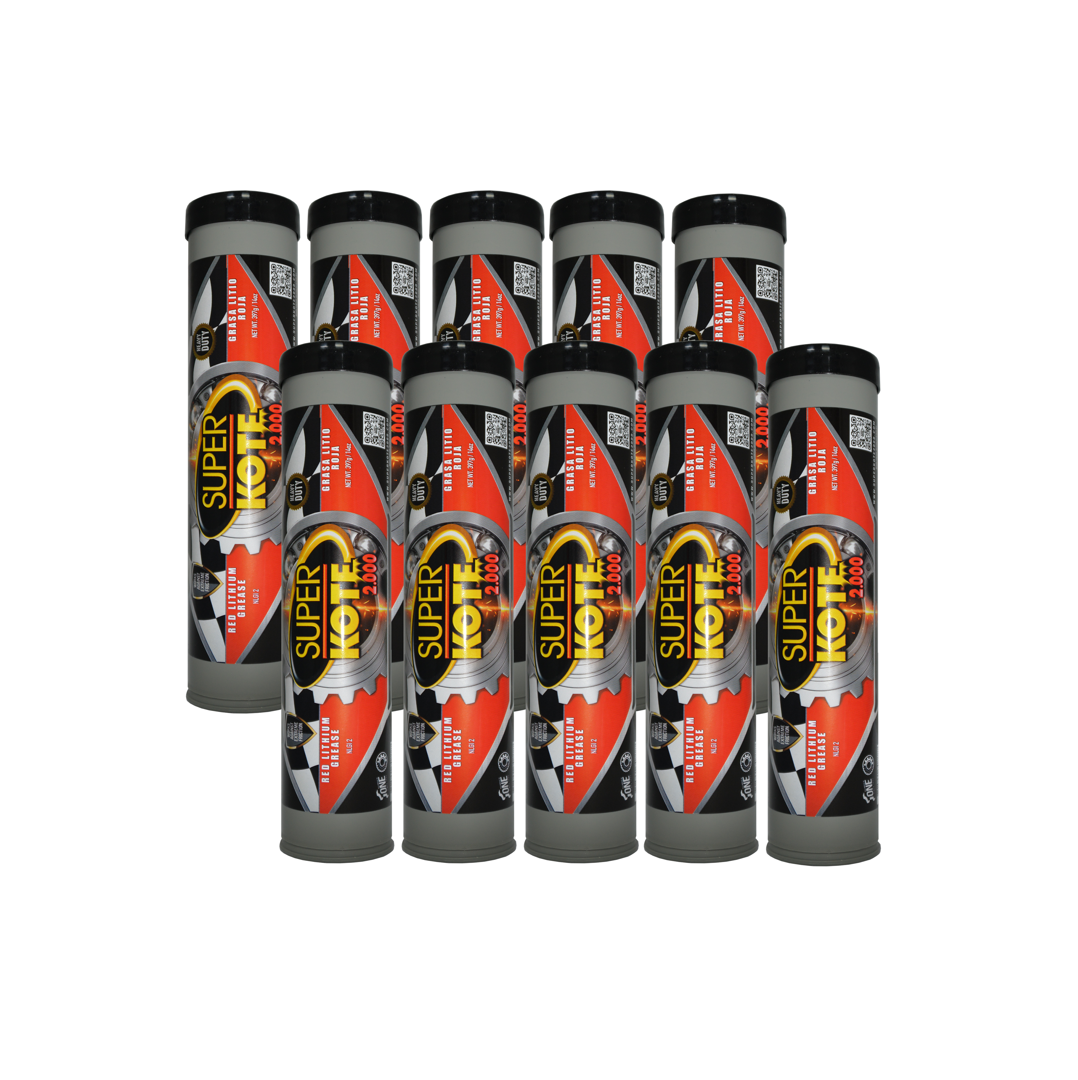 Grasa de LitioRoja en Cartuchos  NLGI 2 EP 397gr x 10un
