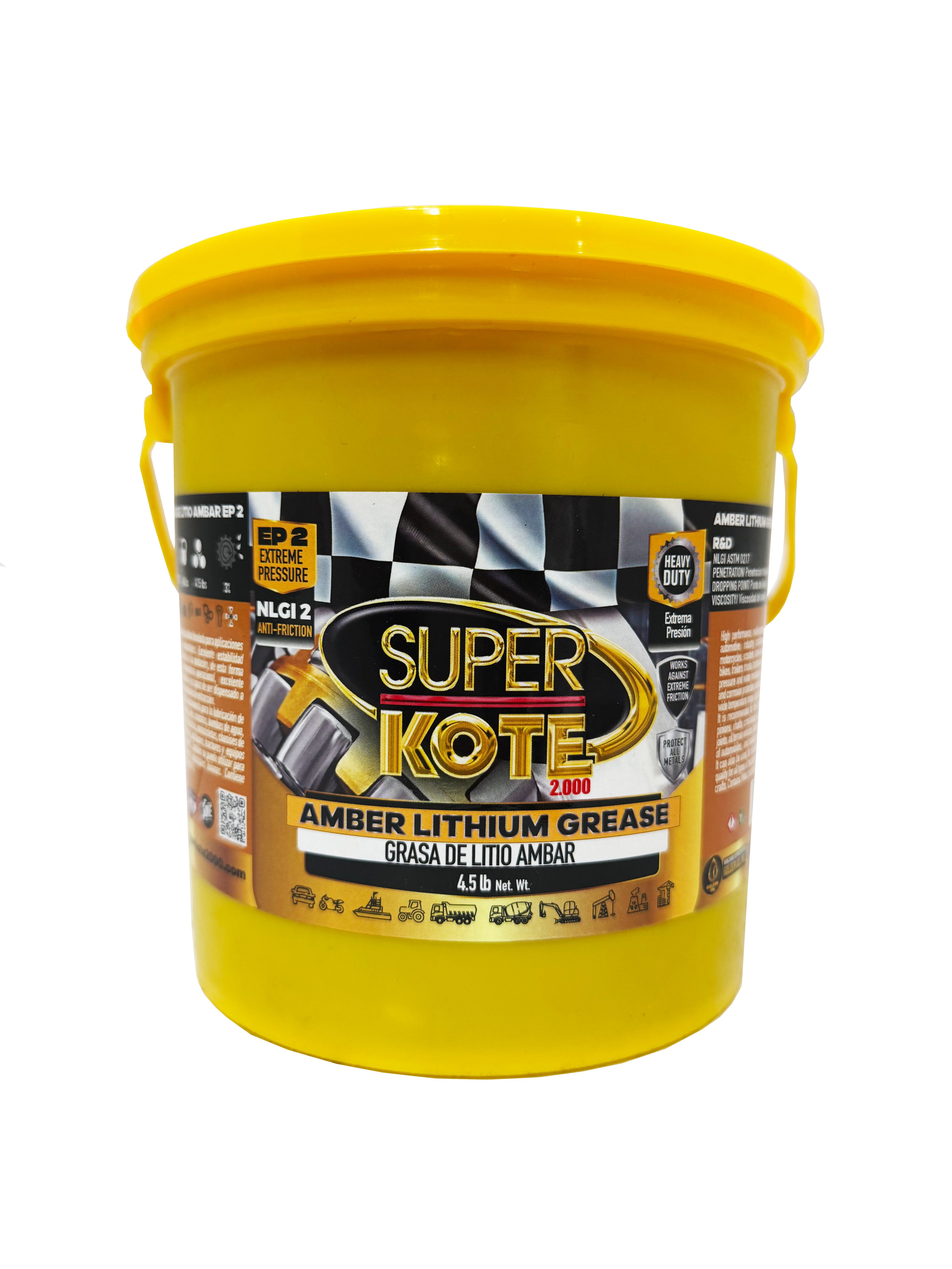 Grasa de Litio Ambar Multiproposito NLGI 2 EP 4.5 lb