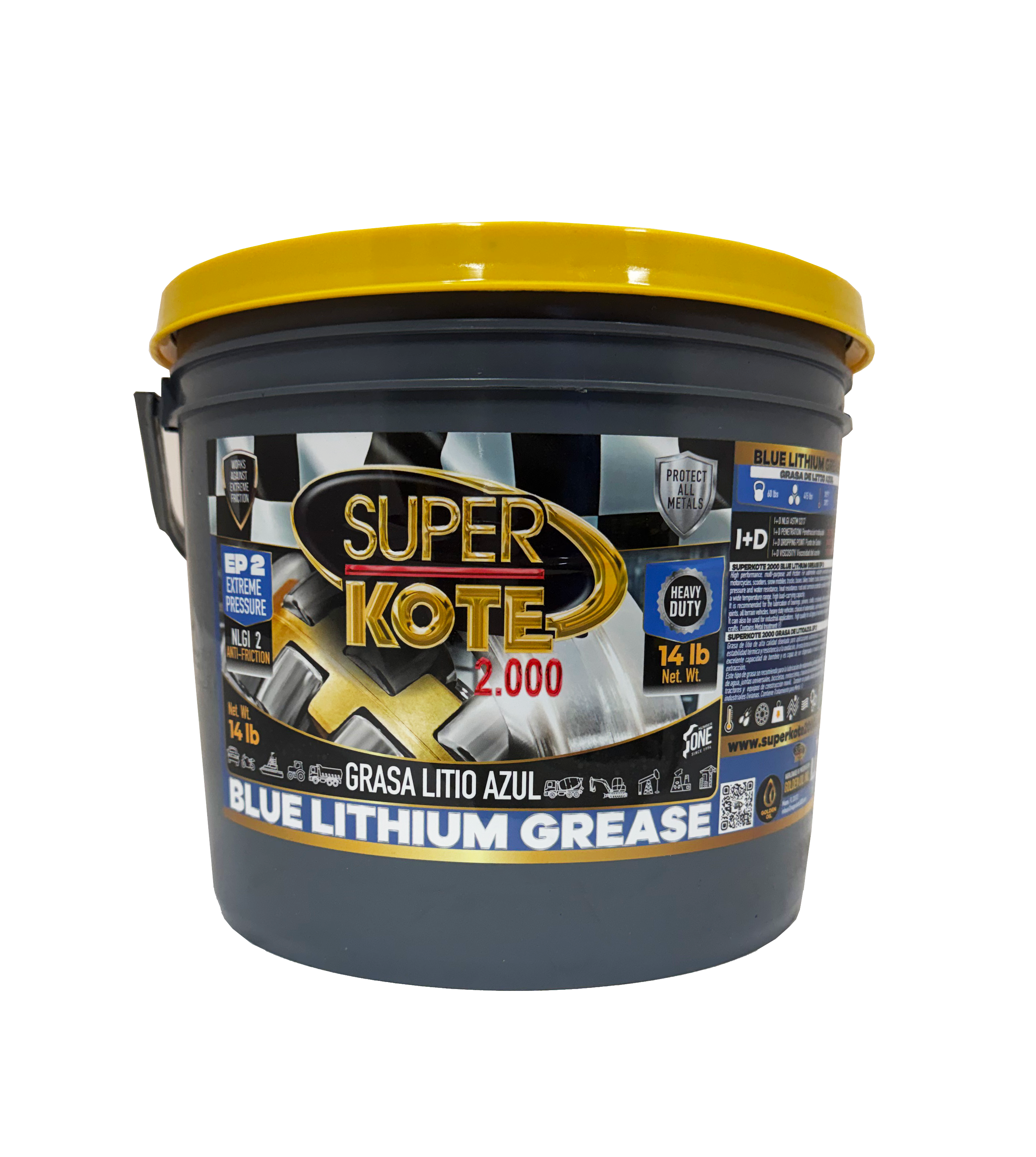 Grasa de Litio Azul NLGI 2 EP 14 lb-2