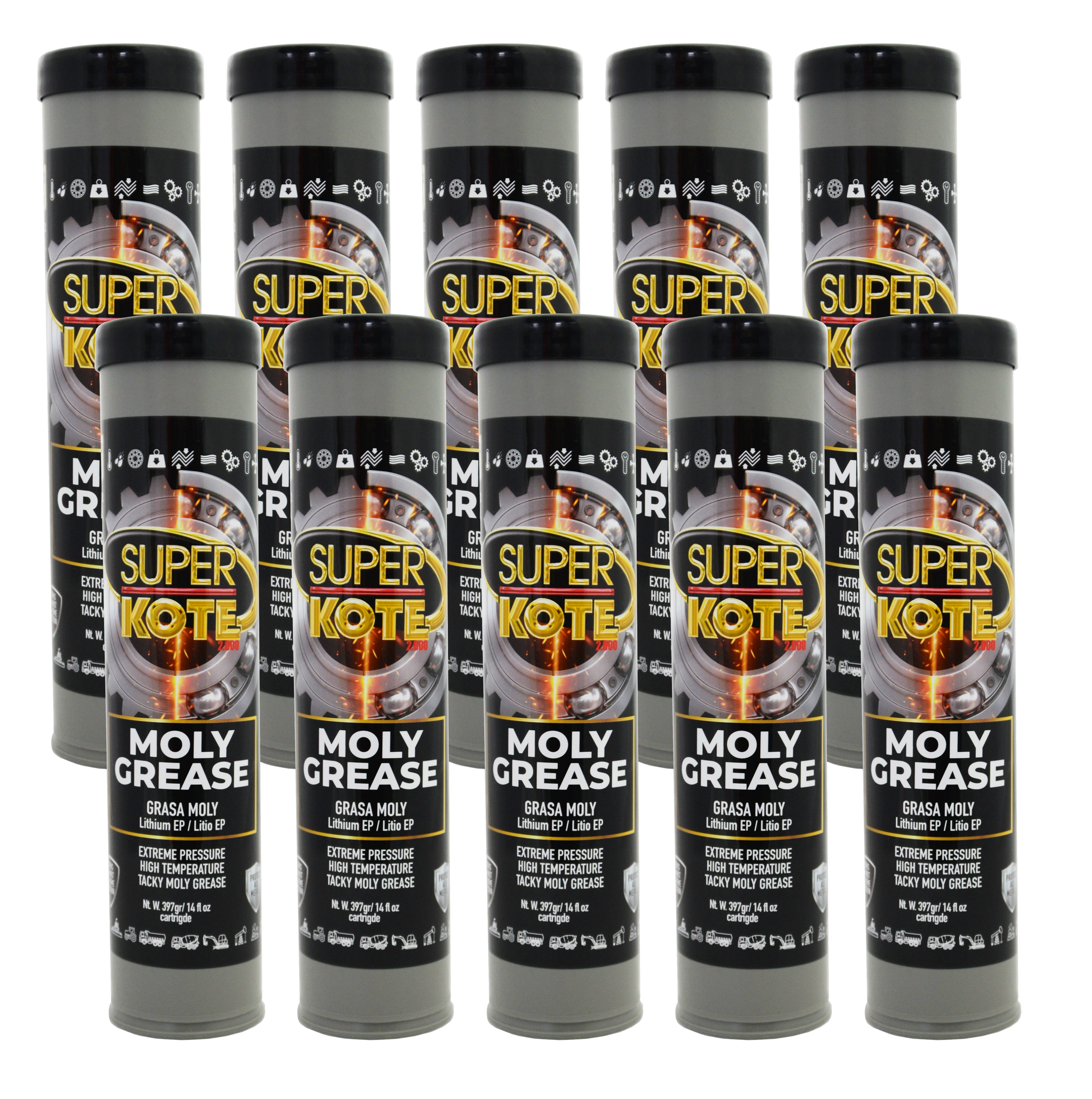 Grasa Moly de Litio NLGI 2 con 3% Molibdeno EP 397gr x 10 un-2